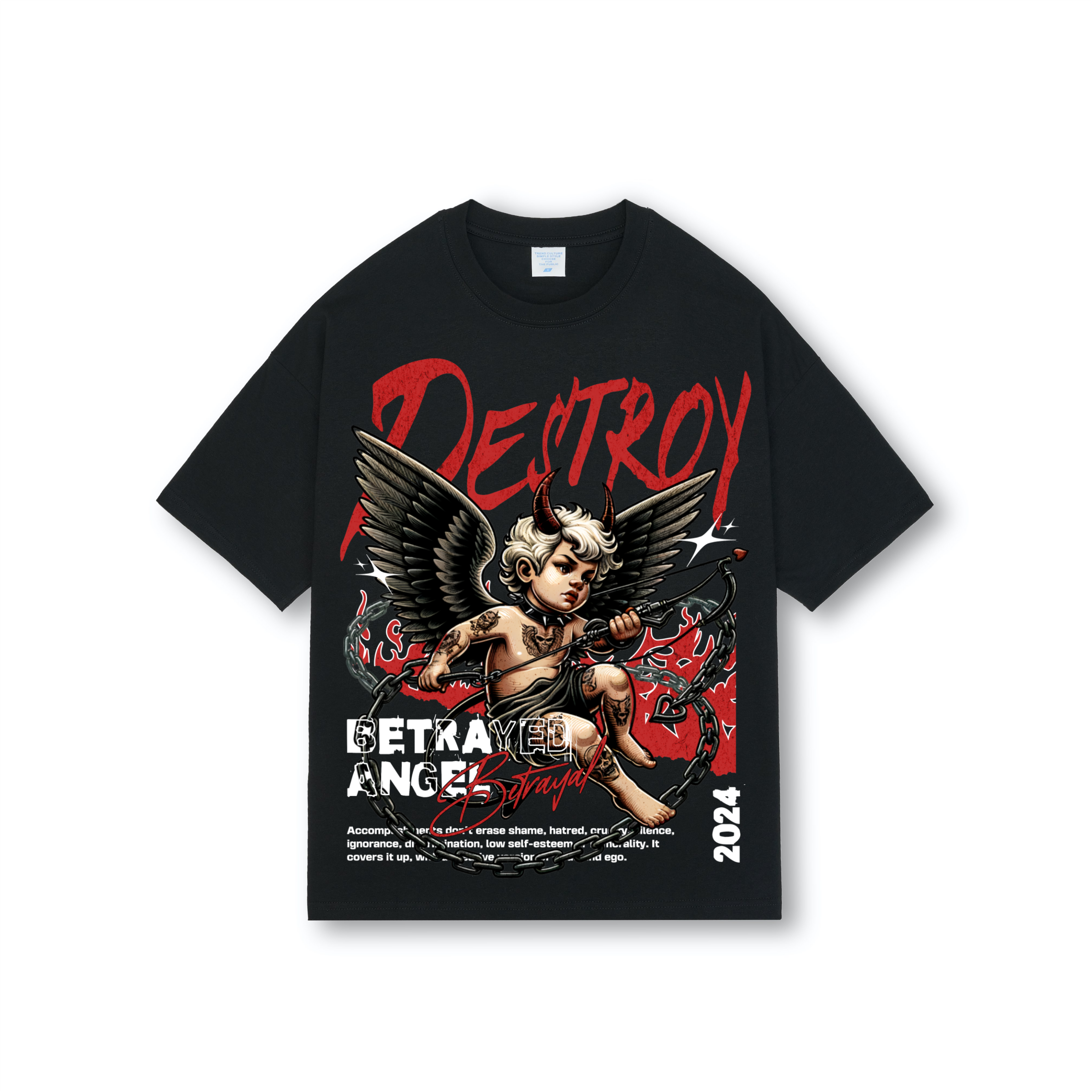 Tee destroy angel oversized desing