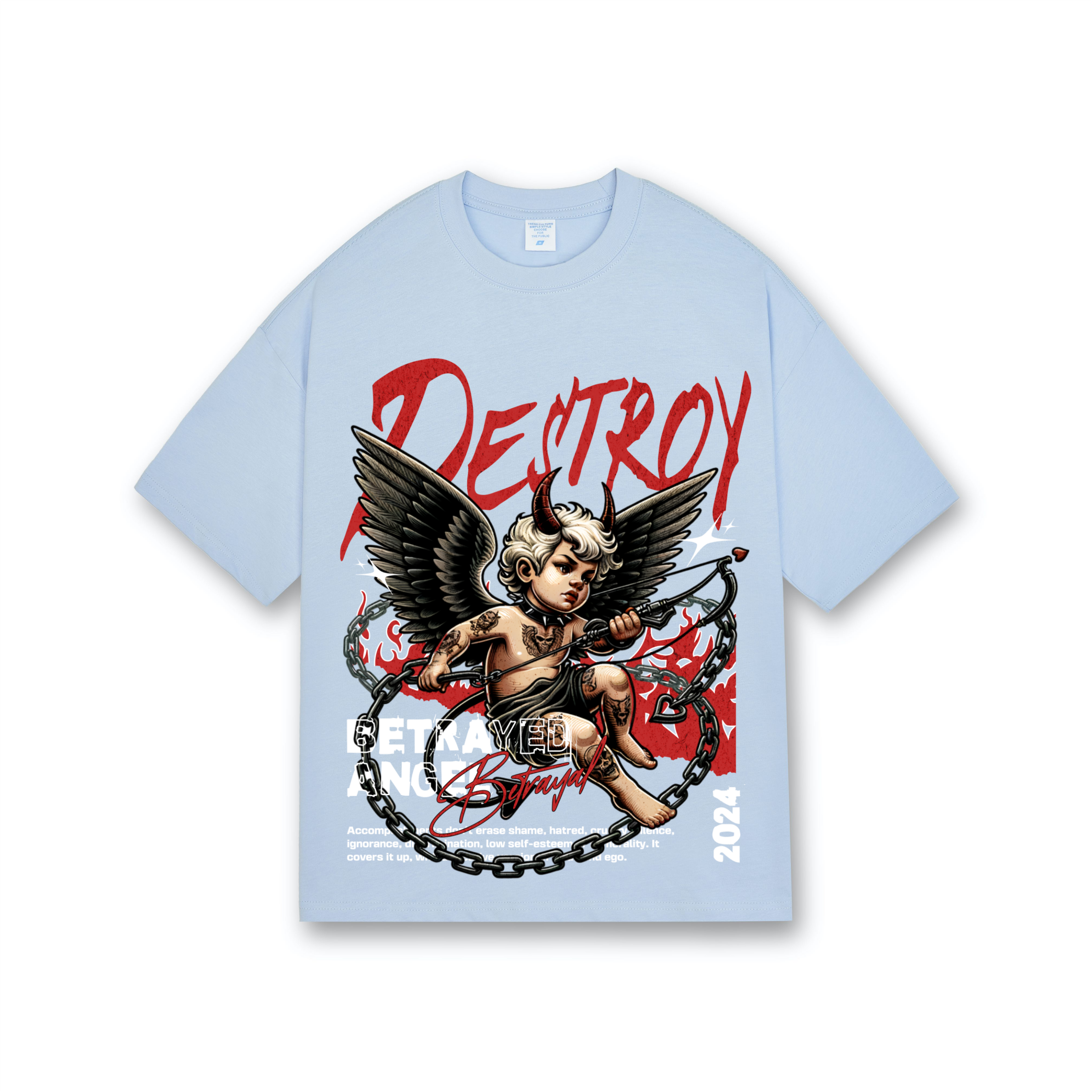 Tee destroy angel oversized desing