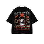 Tee demon and jesus oversized desing